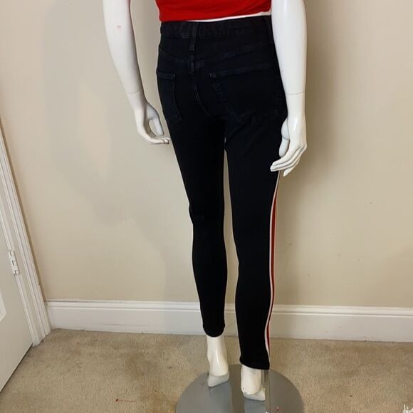 Asos Jeans Size 28 Black with Red Stripe Topshop - Picture 12 of 12